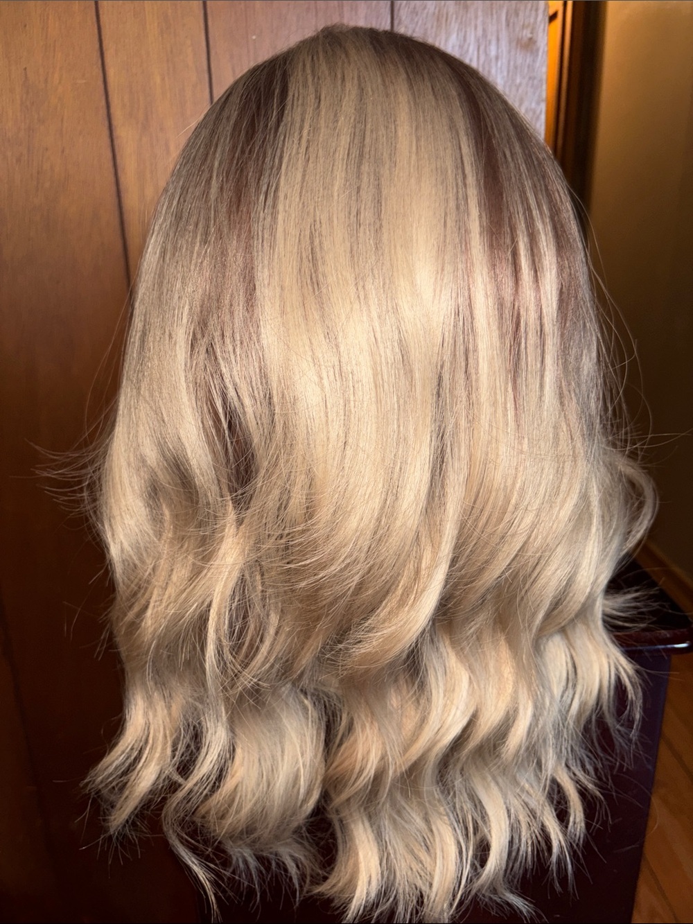 Blonde Wavy Women’s hard front wig Natural Light Blonde